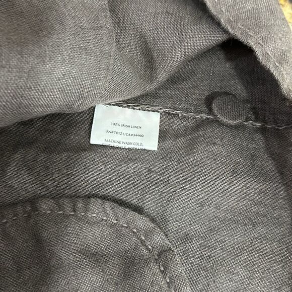 Eileen Fisher Irish Linen Lagenlook Button Closure Blazer In Taupe Size S - Picture 7 of 11